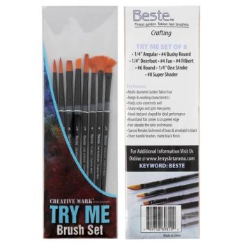 Creative Mark 8pc Try Me Set Of Beste Brushes For Crafting