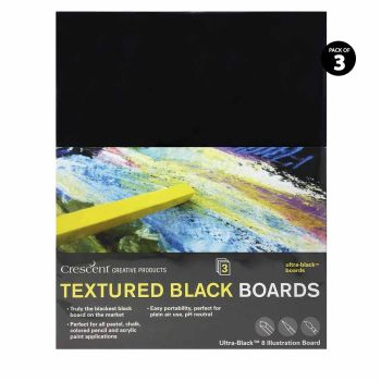 Crescent #8 Textured Black Mounting Board 12"x16" (Pack of 3)