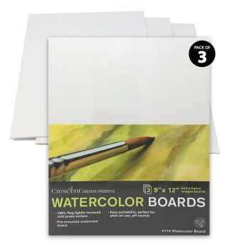 Crescent #114 Watercolor Board Cold Press 9X12", 3-Pack