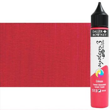 Daler-Rowney System 3 Fluid Acrylic Liner, Crimson - 29.5ml