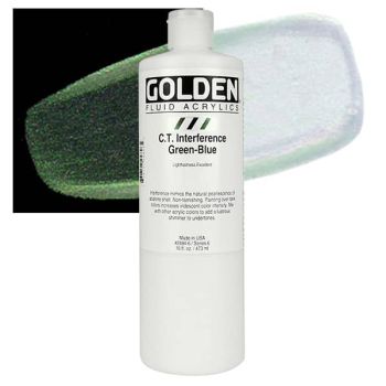 GOLDEN Fluid Acrylics CT Interference Green-Blue 16 oz