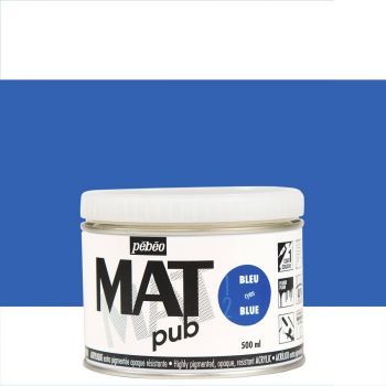 Pebeo Acrylic Mat Pub 500ml - Cyan Blue