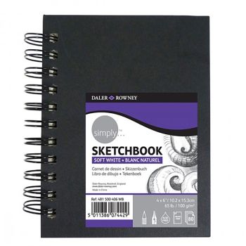 Daler Rowney Simply Sketchbook Wirebound Sketchbook Extra White 4x6"