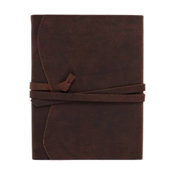 Opus Genuine Leather Journal Wrap 6" x 8" Dark Brown 