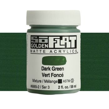 GOLDEN SoFlat Matte Acrylic - Dark Green, 2oz Jar