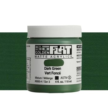 GOLDEN SoFlat Matte Acrylic - Dark Green, 4oz Jar