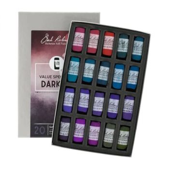 Richeson Hand-Rolled Soft Pastels Set of 20 Value Spectrum: Darks 2
