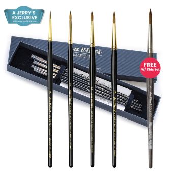 Exclusive Bonus Box Set of 4 Maestro Kolinsky Brushes + Free Colineo Size 6