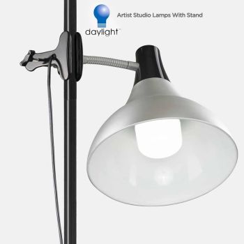 Artist Studio Clip Lamps - Pole, 16w Natural LED Bulb