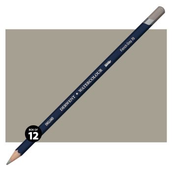 Derwent Watercolor Pencil Box of 12 No. 70 - French Grey