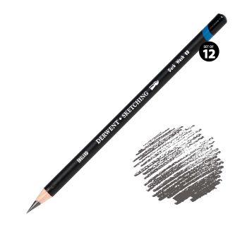 Derwent Water-Soluble Sketching Pencils - 8B (Dark) (Set of 12)