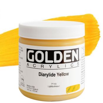 GOLDEN Heavy Body Acrylics - Diarylide Yellow, 16oz Jar