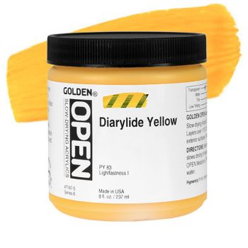 GOLDEN Open Acrylic Paints Diarylide Yellow 8 oz