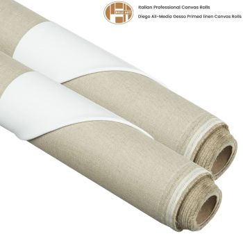 Diego Linen All-Media Acrylic Gesso Primed Professional Canvas Rolls