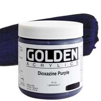 GOLDEN Heavy Body Acrylics - Dioxazine Purple, 16oz Jar