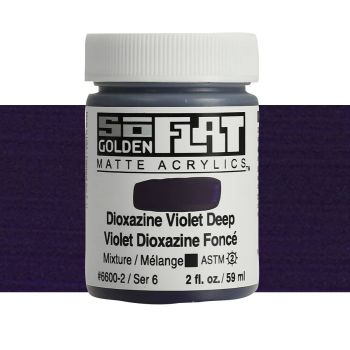 GOLDEN SoFlat Matte Acrylic - Dioxazine Violet Deep, 2oz Jar