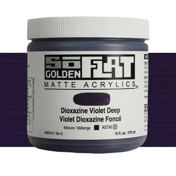 GOLDEN SoFlat Matte Acrylic - Dioxazine Violet Deep, 16oz Jar