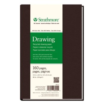 Strathmore Hardbound Art Journal 400 Series Recycled Drawing Paper (80 lb.) 5.5x8.5" - 160 Pages