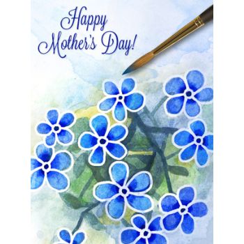 Mother&#39;s Day Art eGift Card - Blue Watercolor Flowers - electronic gift card eGift Card