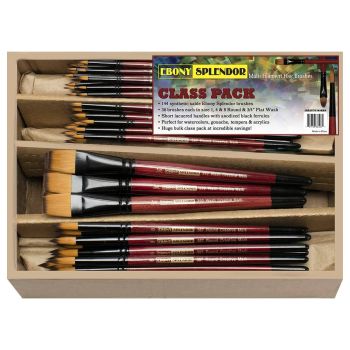 Ebony Splendor Synthetic Sable Brush 144-Count Class Bulk Pack