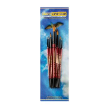 Ebony Splendor Brush Short Handle Round Set