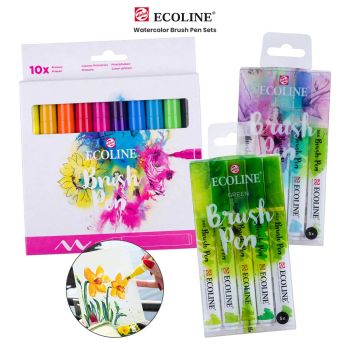 Ecoline Watercolor Water-Based Brush Pen Sets by Talens
