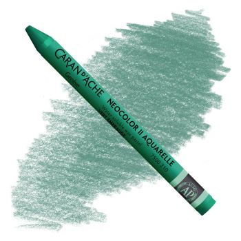 Caran d'Ache Neocolor II Water-Soluble Wax Pastels - Emerald Green, No. 210