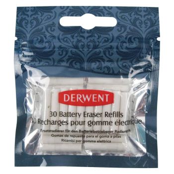 Derwent Battery-Operated Eraser Refills Pack of 30