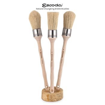 Escoda Barroco Series 1570 Artist Watercolor & Acrylic Paint Brush,  Synthetic Gold Taklon Filament, Angle, Size 8