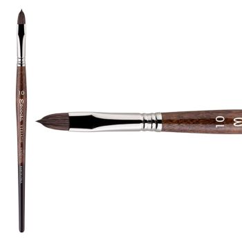 Escoda Versatil Synthetic Kolinsky Sable Short Handle Brush Filbert #10