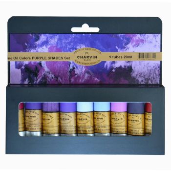 Charvin Extra Fine Oil Color Bonjour Set of 9 20 ml Tubes - Purples