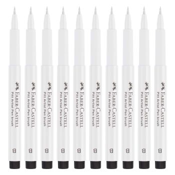Faber-Castell Pitt Artist Pen No. 101 White Opaque Brush Nib (Box of 10)
