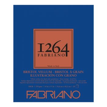 Fabriano 1264 Bristol Vellum 100 lb (20-Sheet) Pad 14x17 