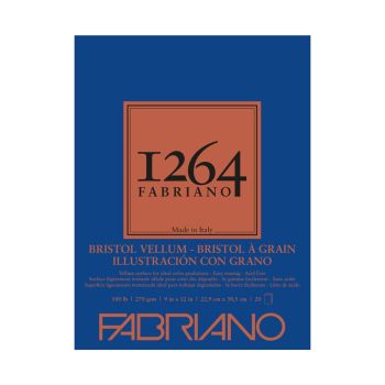 Fabriano 1264 Bristol Vellum 100 lb (20-Sheet) Pad 9x12
