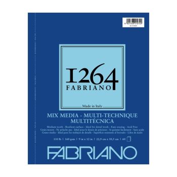 Fabriano 1264 Mixed Media 120lb (40-Sheet) Spiral Pad 9x12