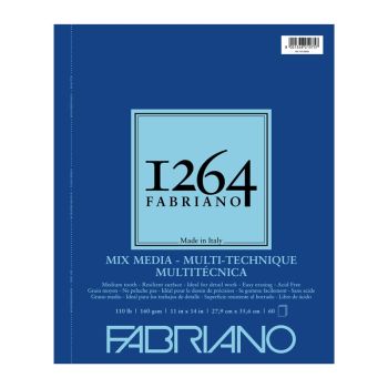 Fabriano 1264 Mixed Media 120lb (40-Sheet) Spiral Pad 11x14