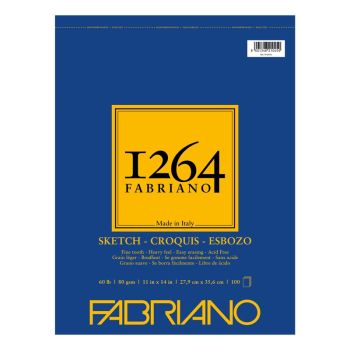 Fabriano 1264 Sketch 60 lb (100-Sheet) Spiral Pad 11x14
