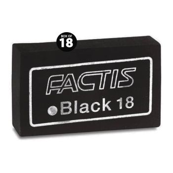 Factis Magic Black 18 Eraser,  Box of 18