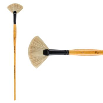 Mimik Hog Professional Synthetic Bristle Brush, Fan Size #4  