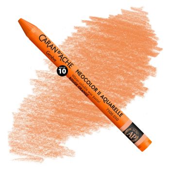 Caran d'Ache Neocolor II Water-Soluble Wax Pastels - Flame Red, No. 050 (Box of 10)
