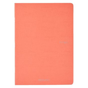 Fabriano EcoQua Notebook 5.8 x 8.3" Grid Staple-Bound Flamingo