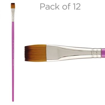 Creative Inspirations Dura-Handle, Brush Long Handle, Flat 1/2" (12 Pack)