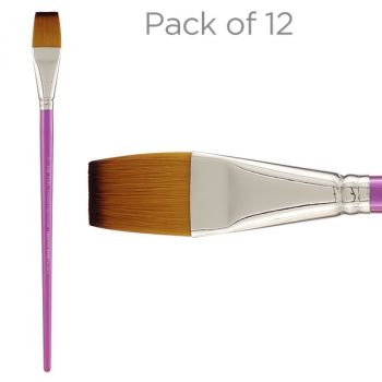 Creative Inspirations Dura- Handle, Brush Long Handle, Flat 1" (12 Pack)