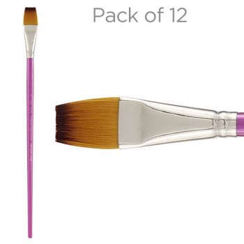 Creative Inspirations Dura- Handle, Brush Long Handle, Flat 3/4" (12 Pack)