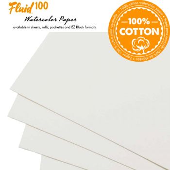 Global Arts Fluid 100 Watercolor Paper Sheets, Blocks and Pouchettes