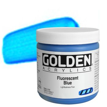 Golden Heavy Body Acrylic 16 oz Fluorescent Blue