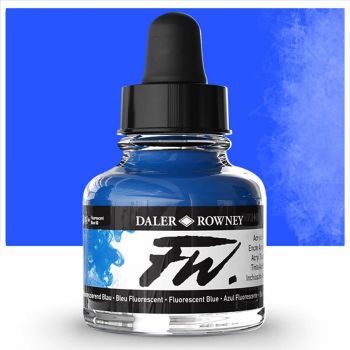 Daler-Rowney F.W. Acrylic Ink 1oz Bottle Fluorescent Blue