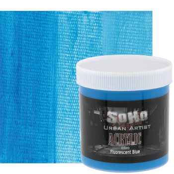 SoHo Urban Artists Heavy Body Acrylics, Fluorescent Blue 500ml