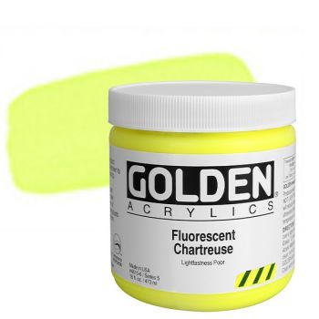 Golden Heavy Body Acrylic 16 oz Fluorescent Chartreuse