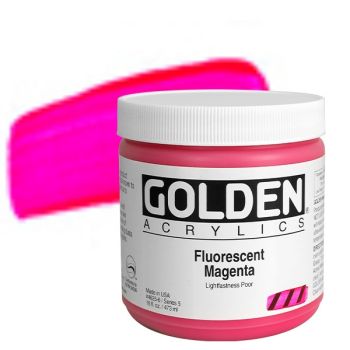 Golden Heavy Body Acrylic 16 oz Fluorescent Magenta